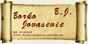 Borko Jovašević vizit kartica